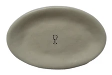 Rae Dunn EARLY Oval 7-3/4” Appetizer Cheese Plate Cocktail Glass Wine by Magenta