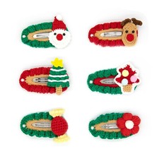 Meebol Handmade Crochet Hair Clips, Christmas Crochet Hair Clips, Brooch Pins