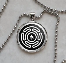 Hecate’s wheel Strophalos Lunar Goddess Wicca Pagan Pendant Necklace