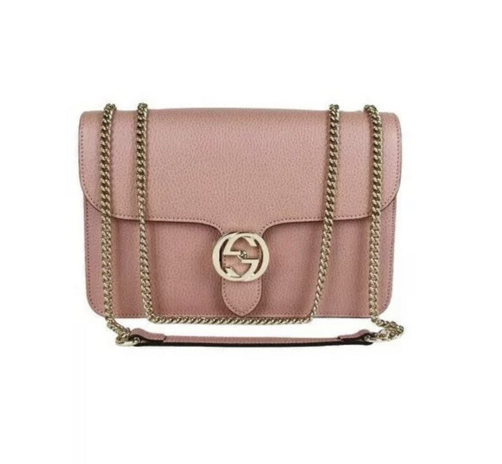 NEW Gucci GG Interlocking Large Chain Leather Crossbody Bag