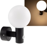 "CT23794 Led Wandleuchte \"Lamu\" Mit Pir-Sensor IP65, 15W, Schwarz, 3000K / W.Weiß"