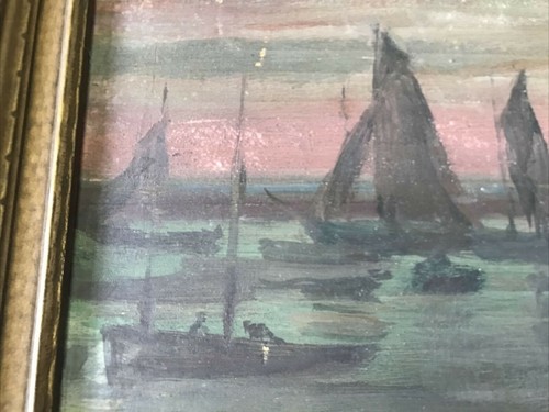 Untiled Marine/Boat Scene; Original Oil on Board, Pierre-Georges Jeanniot 1919 - Picture 6 of 12