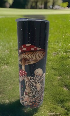 Mushroom Skull, Romantic Constellation 20 oz Stainless Steel Tumbler with Lid
