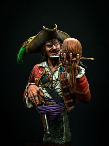 1/9 130mm Scale Resin Bust Building Kit Pirate With Skull Unassembled Unpainted - 第 1/6 張圖片
