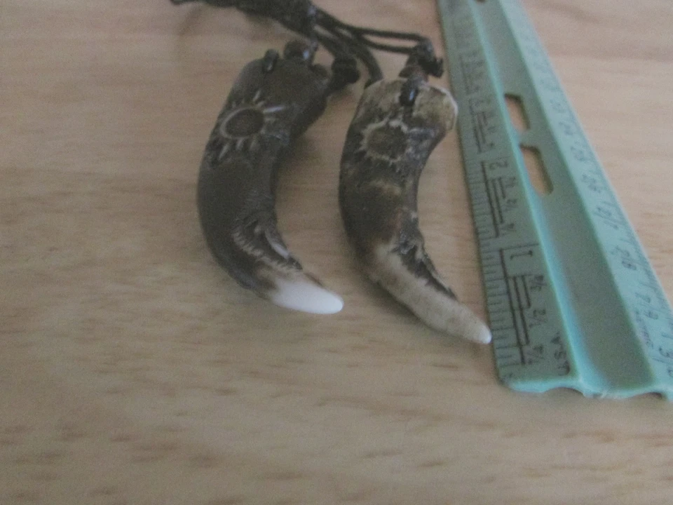 Collar Colgante Hecho a Mano Cuerno de Hueso Tallado Sol Dragón Unisex Hombre Mujer Surfista Foto 3 de 4