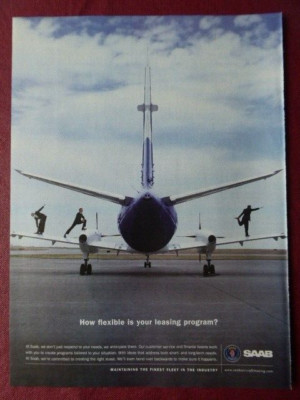 10/2002 PUB FLUGZEUG SAAB 340 TURBOPROP FLUGZEUG LEASING ORIGINAL ANZEIGE