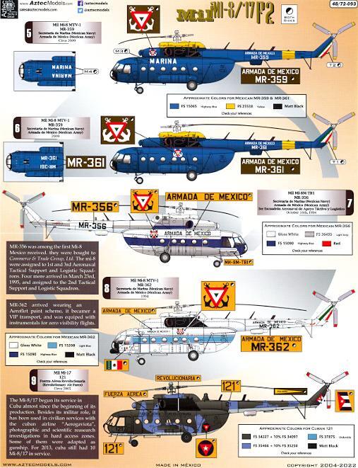 Aztec Decals 1/48 MIL Mi-8 and MIL Mi-17 Helicopters Part 3 | eBay