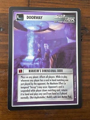 Star Trek CCG 1E Q-Cont MANHEIM'S DIMENSIONAL DOOR RARE Card NEVER PLAYED