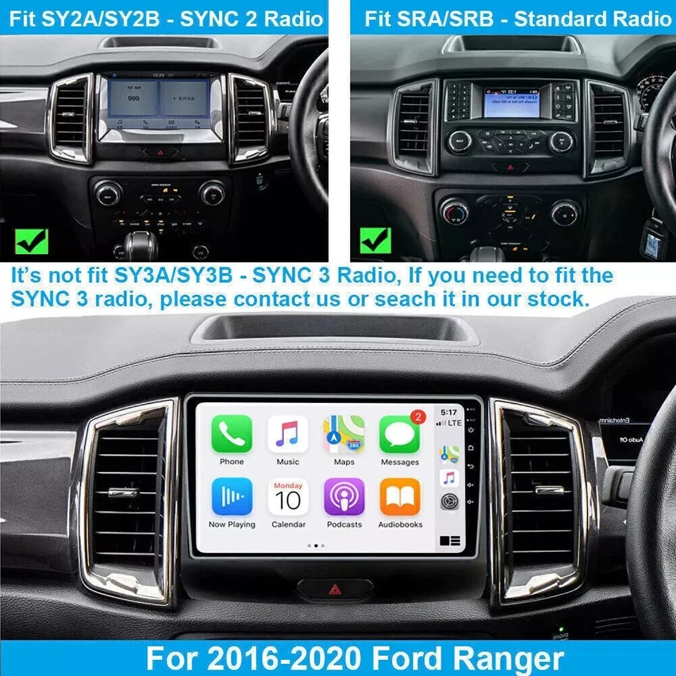For 2015-2022 Ford Ranger Apple Carplay Radio Android 14 GPS NAVI WIFI AHD Foto 4 de 4