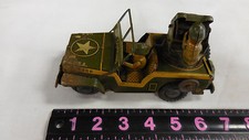 Rare vintage Japan tin friction Military Air Commander toy jeep 006366
