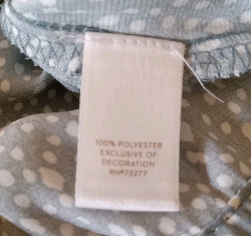 lauren conrad Women Sage Green Ivory Pattern Faux Wrap Bell Sleeve Top Size Xl - Picture 7 of 7