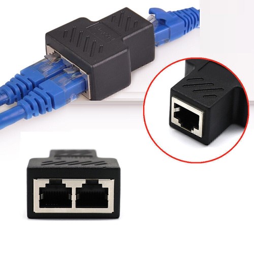 1 To 2 Ways RJ45 LAN Ethernet Network Cable Female Splitter Connector Adapter - Photo 9/11