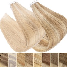 Invisible Tape in Skin Weft Full Head Russian Remy Human Hair Extensions 60Piece