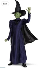 Girl’s Deluxe Elphaba Costume Wicked Includes Dress, Cape & Hat size Small 4-6X