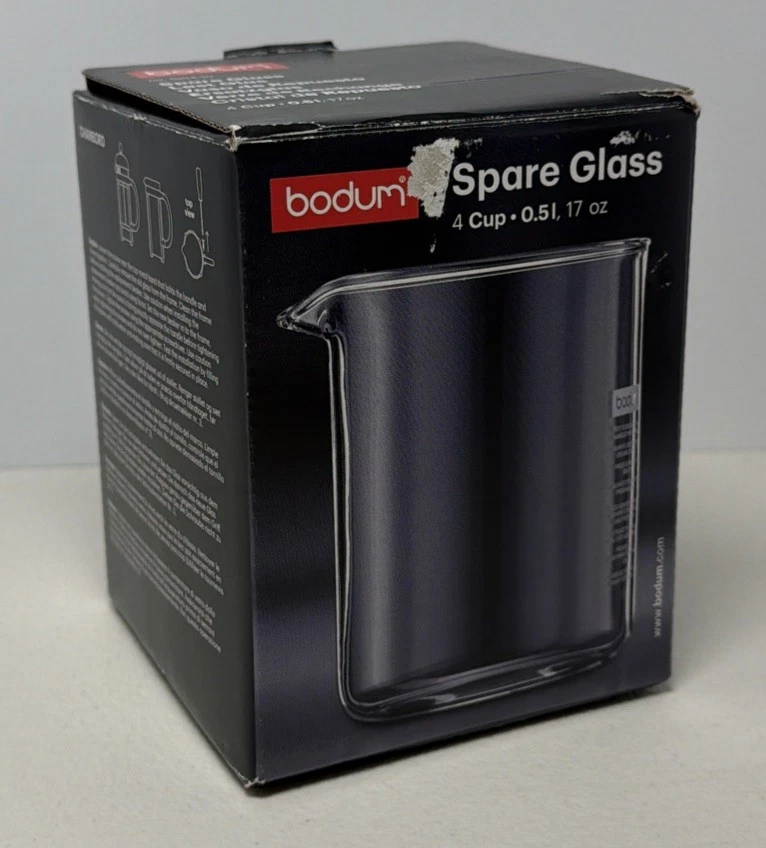 Bodum Replacement Glass, 17 oz - Ounce Spare Glass For French Press W/ Spout NEW