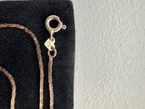 VINTAGE Italy Solid 14k Yellow Gold Flat Triangle Link Chain 16” Necklace 3.2 g - 第 9/11 張圖片