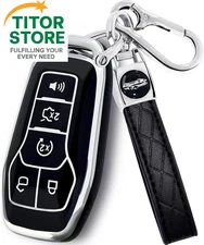 for Ford Key Fob Cover with Keychain, Soft TPU Key Fob Cover Case Shell Compatib