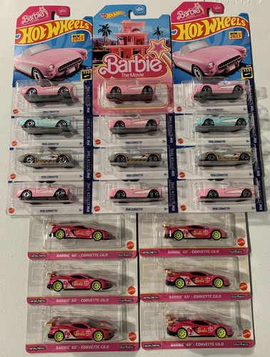 Hot Wheels Barbie Movie 65th Chevrolet Corvette HW Screen Time Premium LOT OF 18