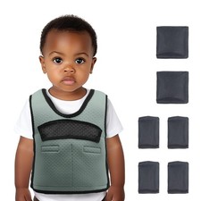 Compression Vest for Kids-Grey, Weighted Vest for Kids Including 6 Removable ...