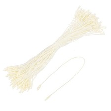 100 x Cotton Hang Tag String Snap Lock Pins Loop Price Fastener Beige 7.8"