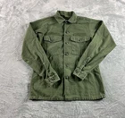 VTG Military Sateen OG 107 Fatigue Shirt Mens Medium Green Vietnam War 70s READ