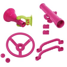 Accessoires d'aire de jeux, roue de bateau Pirate rose pour enfants, cabane