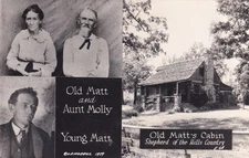 Old Matt Aunt Molly Old Matt's Cabin Shepherd Hills Branon Missouri Postcard C57