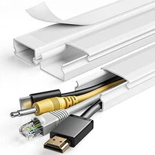 42in TV Cord Hider Cable Raceway Wire Cover White 4 Cords