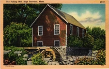 Vintage Linen Postcard The Fulling Mill High Brewster Mass