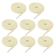 4 Pairs Flat Shoe Laces 5/16" x 140" Polyester Sneaker Shoestring, Beige