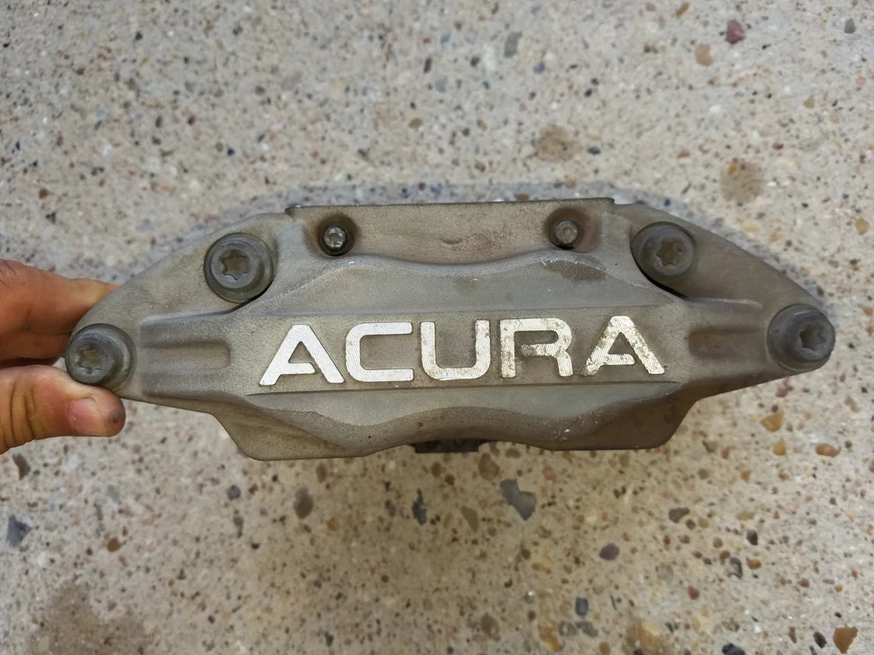 2005 TO 2012 ACURA RL RIGHT LEFT ADVICS FRONT BRAKE BLACK CALIPER 4 PISTON SET - Image 3 of 4