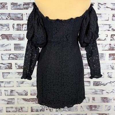 Luxxel Woman's Lace Mini Dress Size S Black Dark Feminine Holiday Party  Glam | eBay