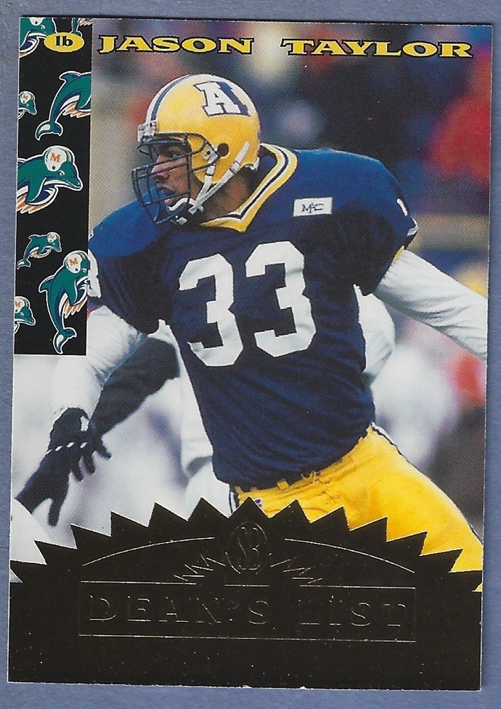 1997 Score Board NFL Rookie Dean's List #54 Jason Taylor Card Akron/Dolphins HOF