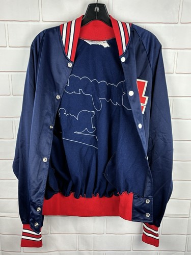 Vintage Oregon Rain #34 Bike Southern Athletic Bomber Jacket Large Blue - Bild 6 von 8