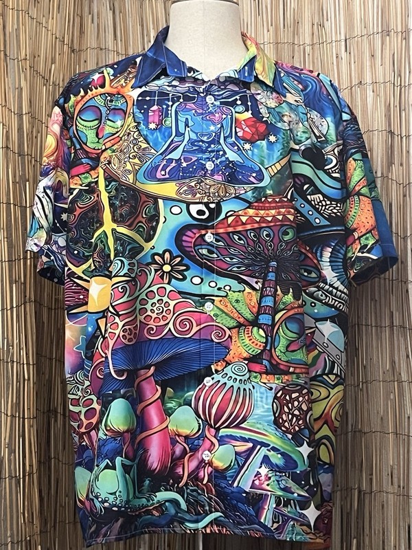 Psychedelic Magic Mushroom Shirt-Size 3XL-Big & Tall-100% Polyester 