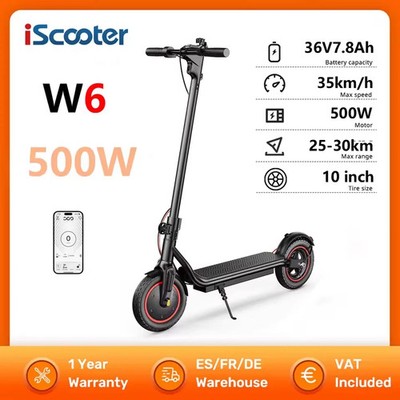 iScooter W6 Elektroroller 500W E-Scooter mit APP 35kmh 10'' Offroad E-Roller NEU