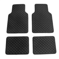 Carstyler® Exklusive Auto FußMatten Universal Leder Schwarz Faden Schwarz