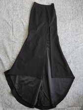 Sherri Hill Maxi High Split Skirt Women's 0 Black Lined Rhinestones Formal Prom