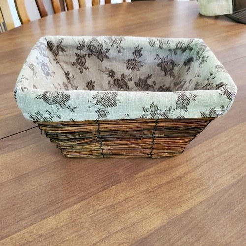 Ancienne brindille de vanité doublée panier 10x7x5 - Photo 12/12