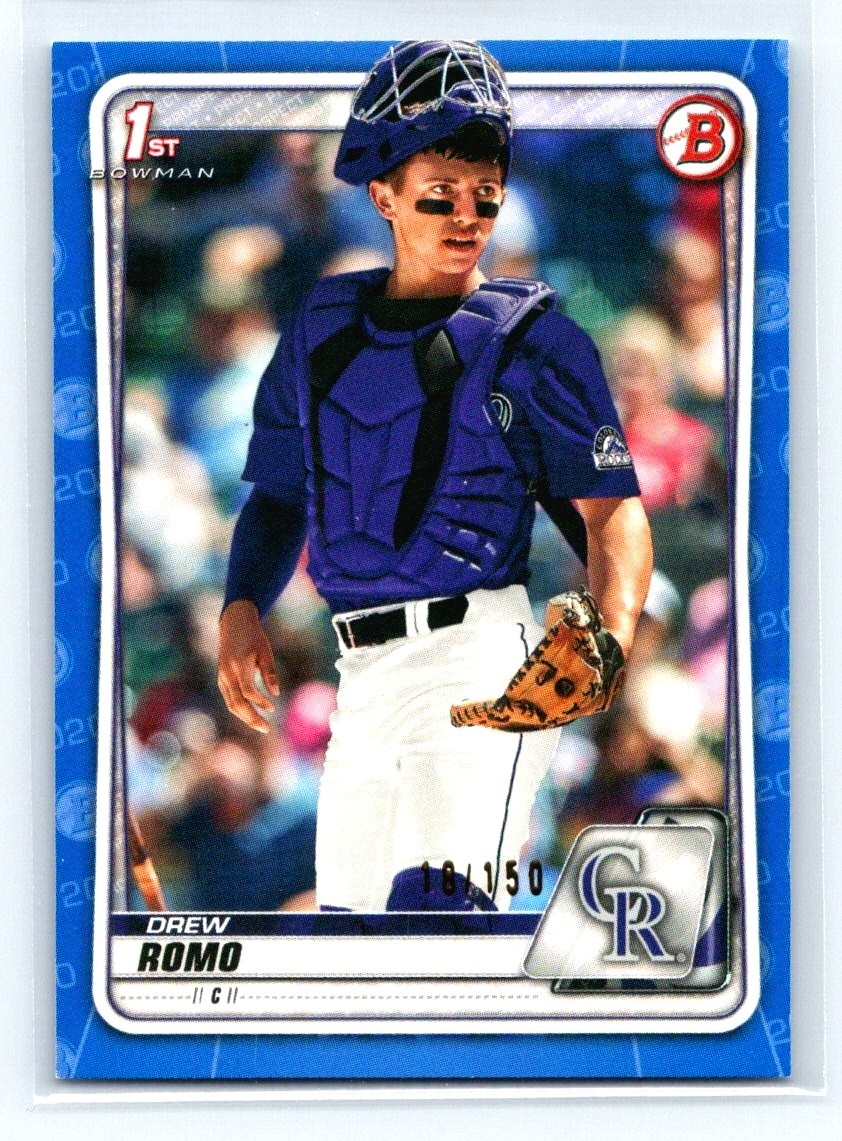 2020 Bowman Draft #BD-106 Drew Romo Colorado Rockies RC Blue /150
