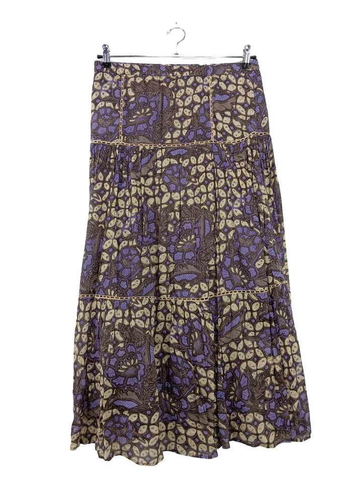 VERO MODA Falda acampanada Mujeres Falda Talla EU 38 lila-marrón-blanco puro - Imagen 2 de 4