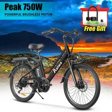 24" Ebike 750W Electric Bike Bicycle 22Mph CommuterTire Mountain Bikes Adults