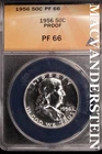 1956 Franklin Half Dollar-ANACS PF 66 Proof #SLM551