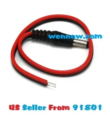 2pc 10 inch (30cm)  2.1 x 5.5 mm DC Power Pigtail Male Plug