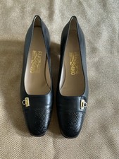 Salvatore Ferragamo Vintage Pump Heel Women  s Shoes 8 1/2 AA See Details Below