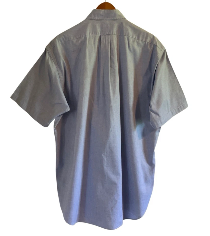 Рубашка мужская Ralph Lauren Golf Tilden большая с коротким рукавом на пуговицах спереди синяя для гольфа - Изображение 4 из 4