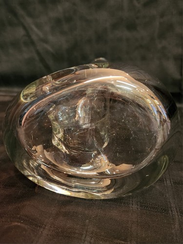 Crystal DONUT Hole Pitcher Decanter ~ 11” Hand-blown ~ POLAND ~ Vintage ~ Heavy - Picture 10 of 13