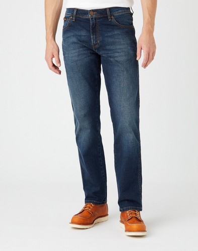 TALLA ALTA - WRANGLER TEXAS Pantalones de mezclilla elásticos regulares para hombre negros azules pierna larga - Imagen 10 de 21