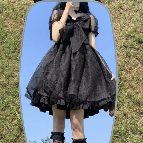 Mujeres Lindo Estilo Lolita Ropa Precioso Estilo Japonés Dulce Vestido Kawaii Vintage - Imagen 8 de 13