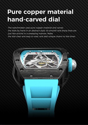 cronos p-taro0812 CRONUSART Men Automatic Watch Tonneau Mechanical Carbon